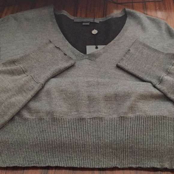 John Varvatos Cotton/Silk Heather Grey Sweater - Picture 2 of 7
